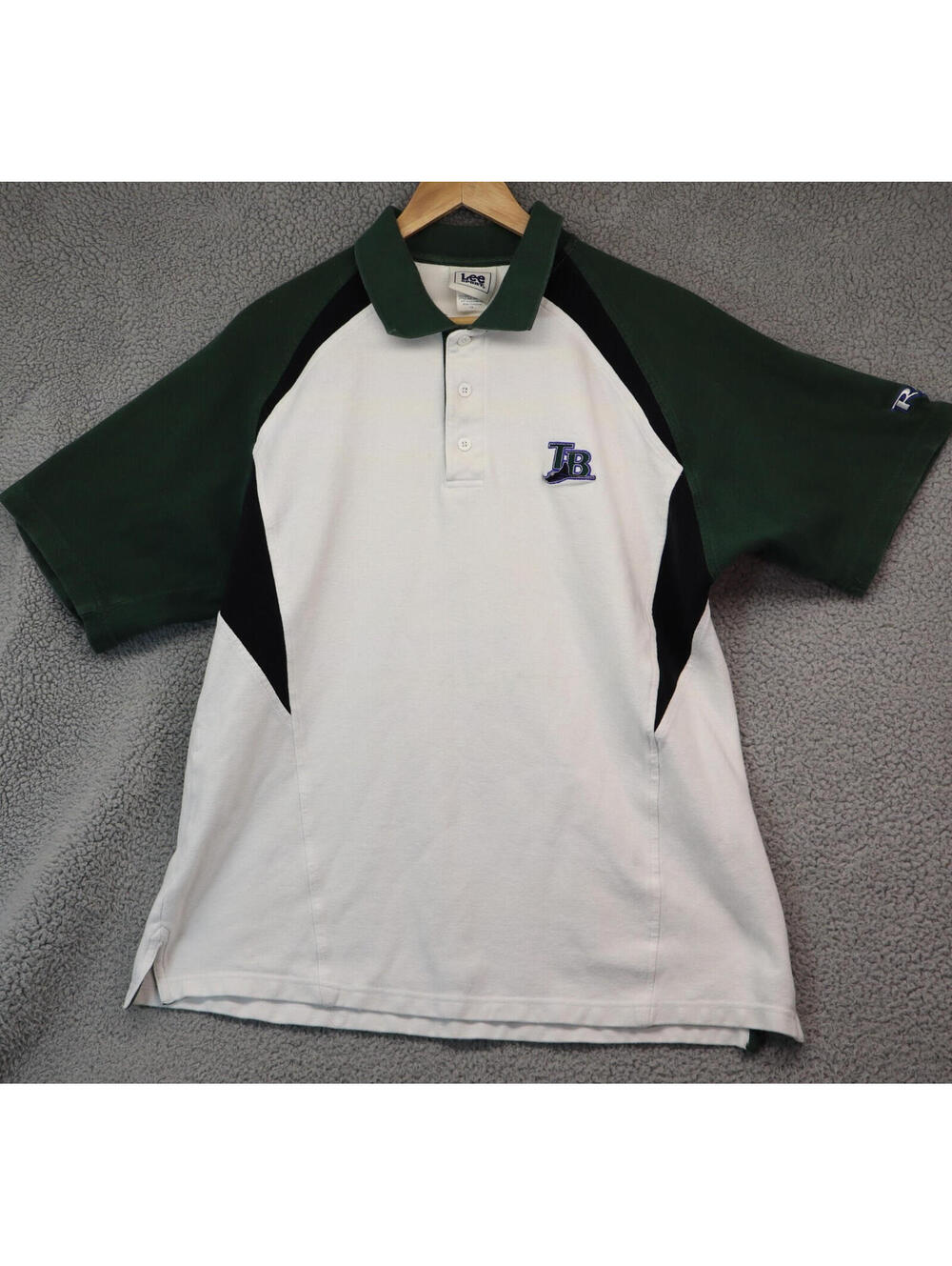 Lee Sport Tampa Bay Devil Rays Men Large Polo Shirt y2k